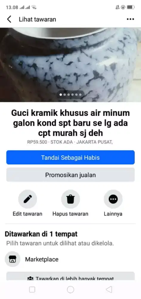 Guci khusus air minum galon kond spt baru hrg murah sj cpt Se lg ada
