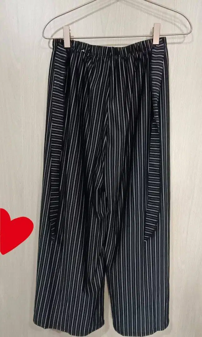 Celana Kerja Kulot Celana Bahan Hitam garis putih