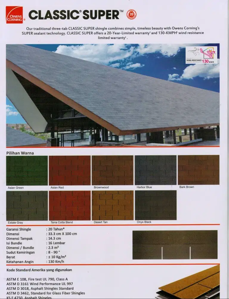 Atap Bitumen OWEN CLASIC SUPER