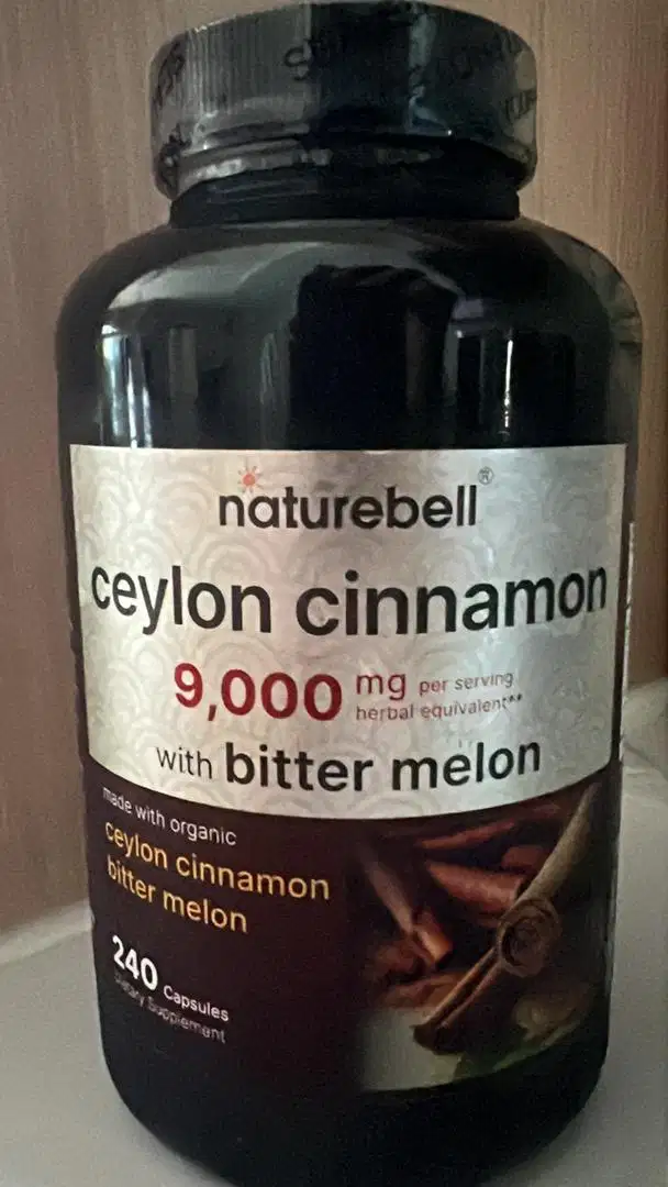 Naturebell Ceylon Cinnamon With Bitter Melon  - 240 Capsules