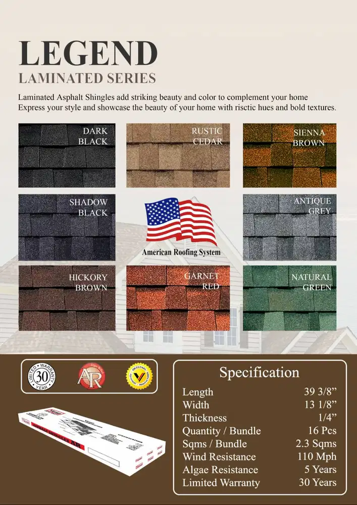 Atap Bitumen TAMCO LAMINATED VICTORY LEGEND 30 ALGAE RELIEF