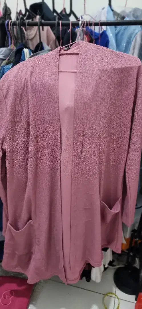 Cardigan pink wanita / outer cewek / baju / sweater warna pink