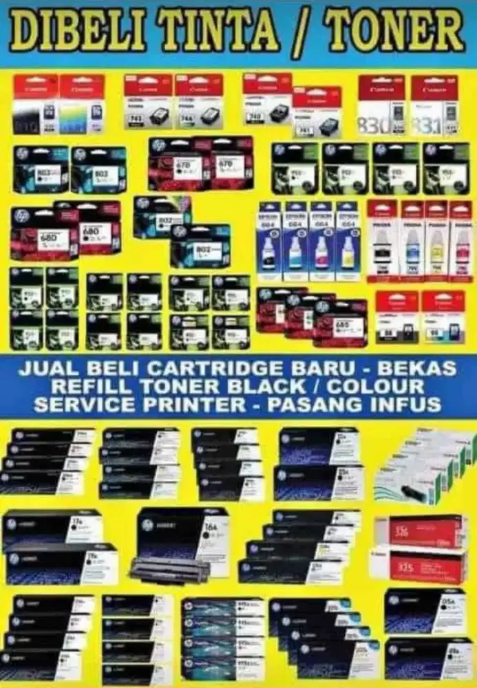 MENERIMA JUAL-BELI TINTA CARTRIDGE BARU/BEKAS KANYORAN