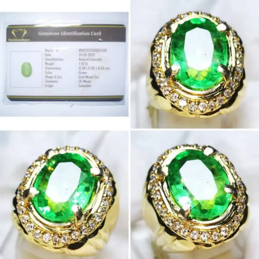 Natural Batu Permata Emerald Green Top Luster plus Memo Wgr