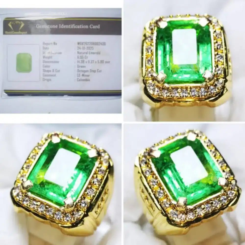 Natural Batu Zamrud Colombia/Emerald Top Luster plus Memo