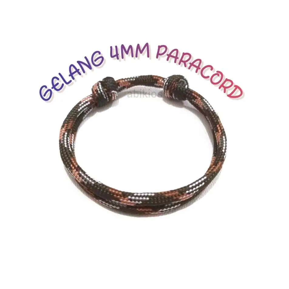 craft gelang tangan simpel paracord 4mm black gl90 2 line pria atau wa