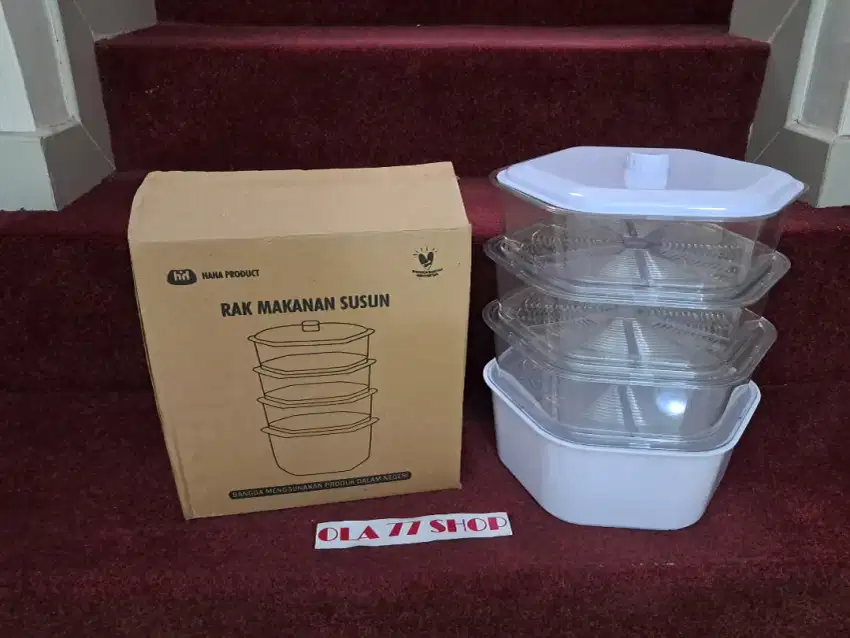 Perlengkapan Makan Dapur Rak Makanan Susun 4  Tingkat