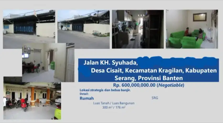 Dijual Rumah Jalan K.H. Syuhada Kragilan Serang