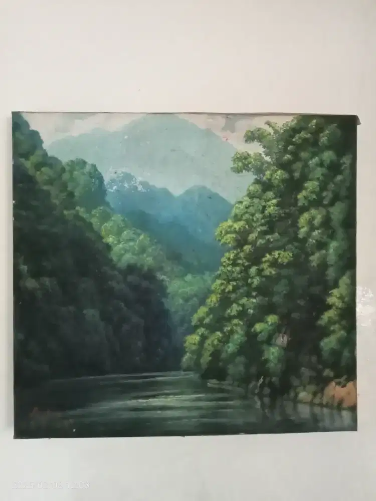 LUKISAN PEMANDANGAN GUNUNG HUTAN & SUNGAI