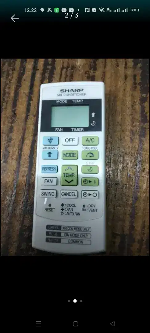 Remot AC Sharp,air conditioner,SDH ada baterai nya