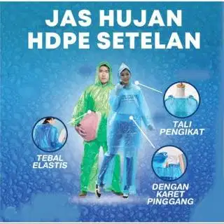 Jas Hujan Setelan Plastik  LDPE HDPE 1 set  Baju Celana murah