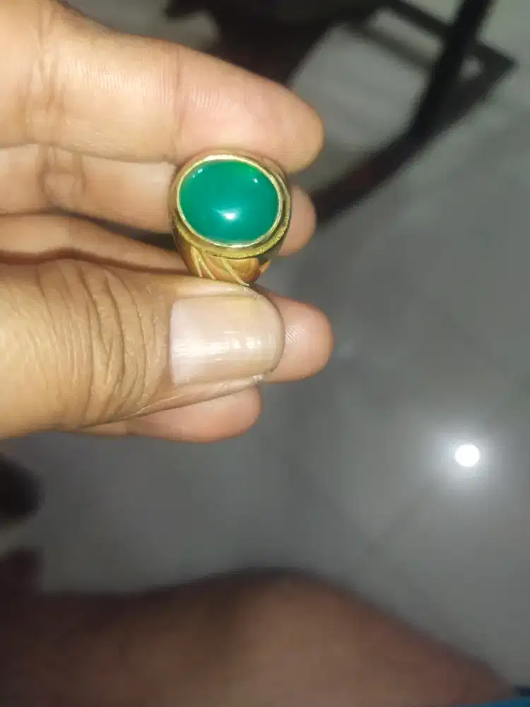 Cincin mata Green calcedony
