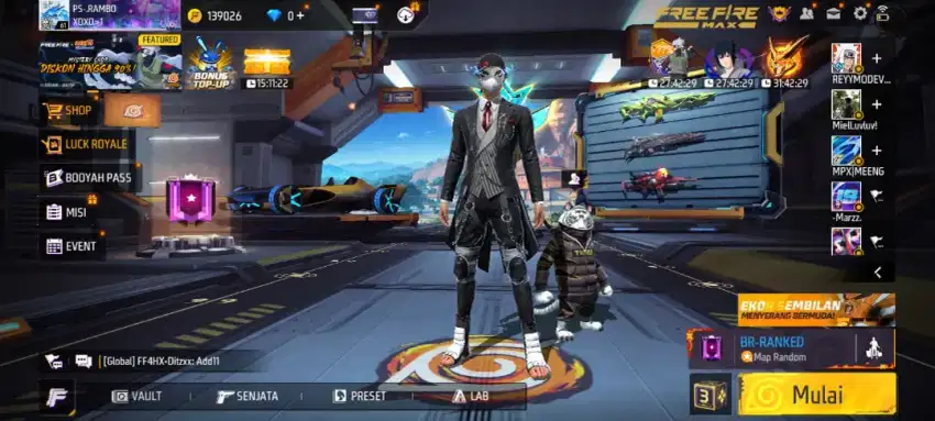 Akun free fire sultan (istimewa)