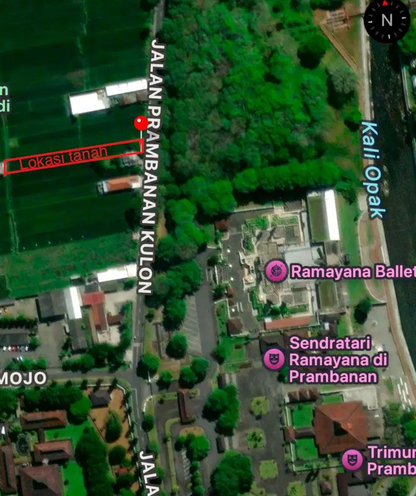 Jogja Yogya Prambanan Tanah Strategis depan pintu Candi Prambanan