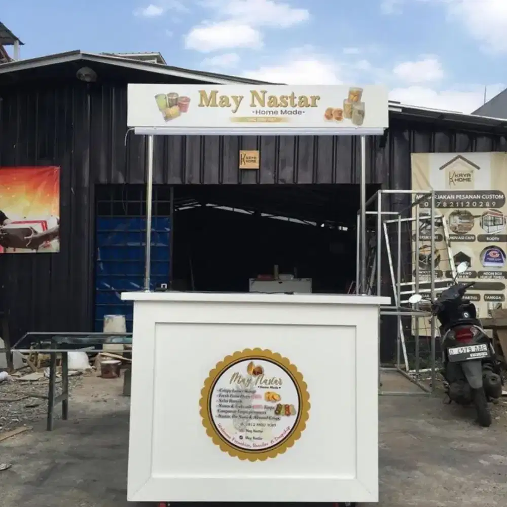 Menerima tempahan gerobak booth steling angringan meja cafe kursi cafe