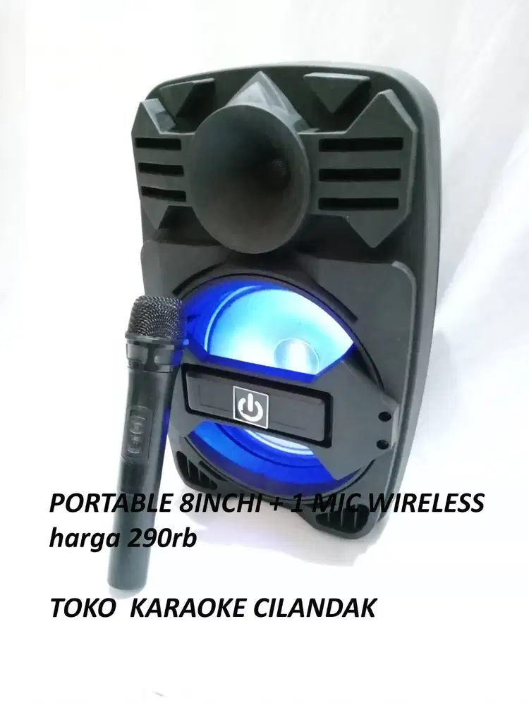 PORTABLE 8INCHI +1 MIC WIRELESS harga 290rb  stock terbatas