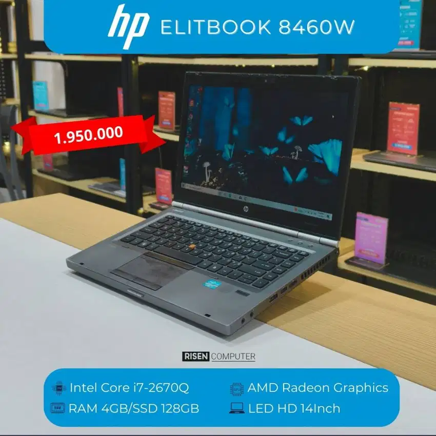 Second LAPTOP HP ELITBOOK 8460W RAM 4GB SSD 128GB 14' Seken Bekas