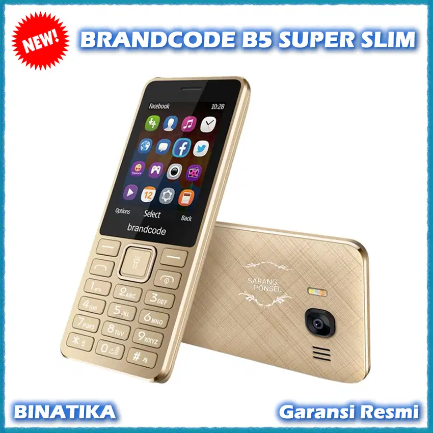 (Baru) HP BRANDCODE B5 SUPER SLIM Dual SIM Camera Garansi Resmi