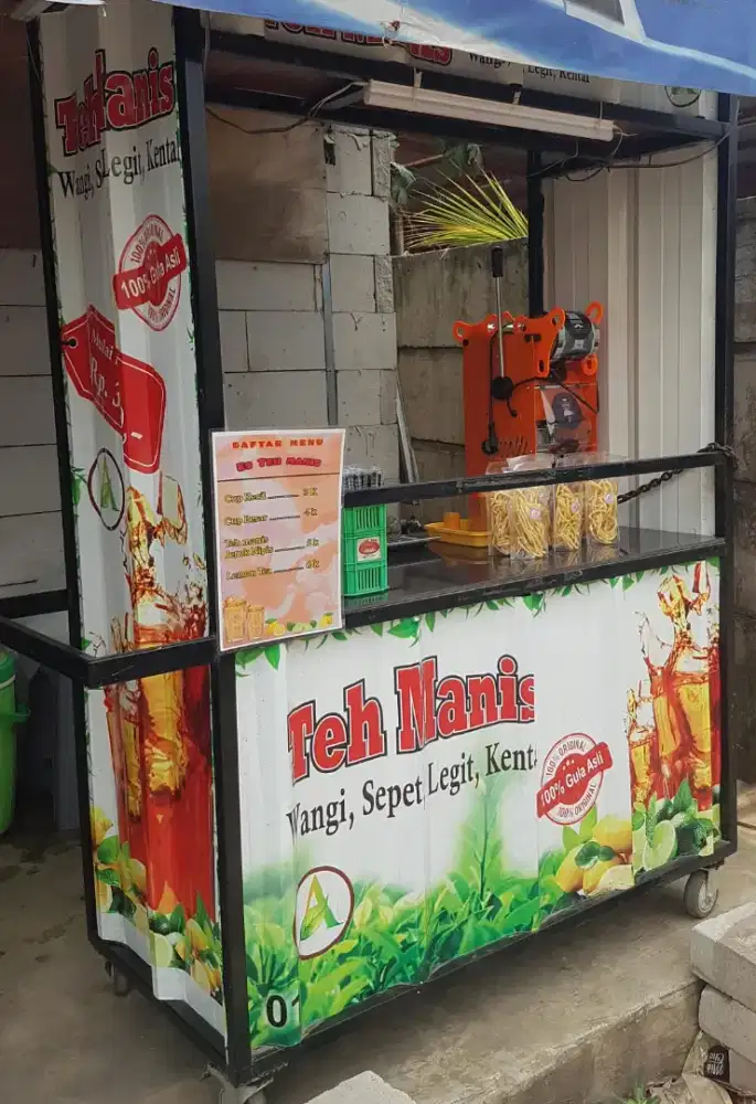 Dijual Gerobak Teh Solo + Perlengkapan