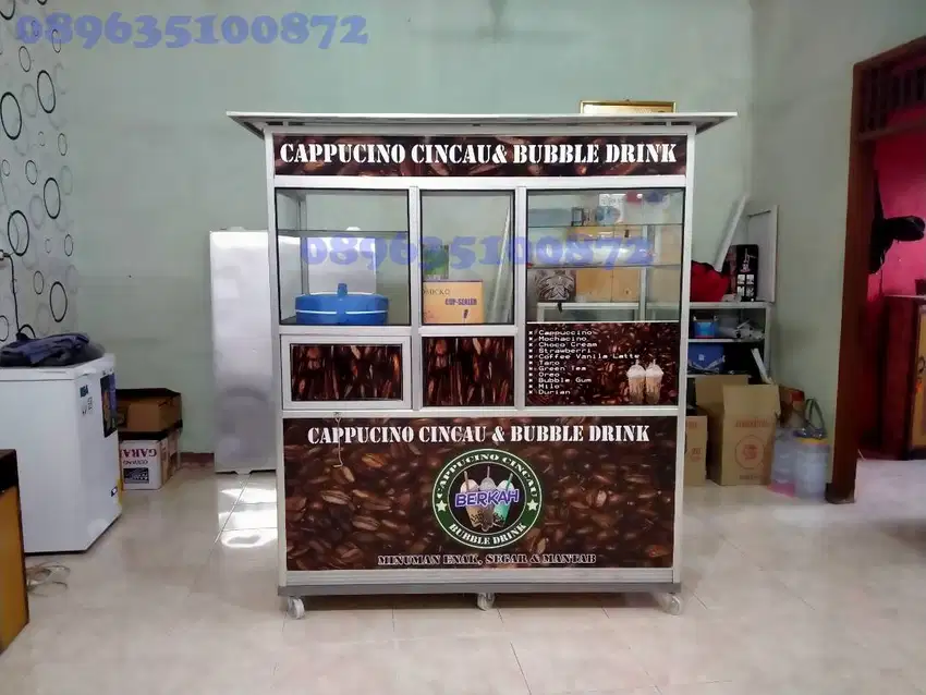 Paketan Usaha Cappucino Cincau & Boba Drink Gerobak Almunium
