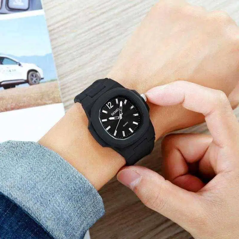 simpel kolek jam keren ab1717 black analog