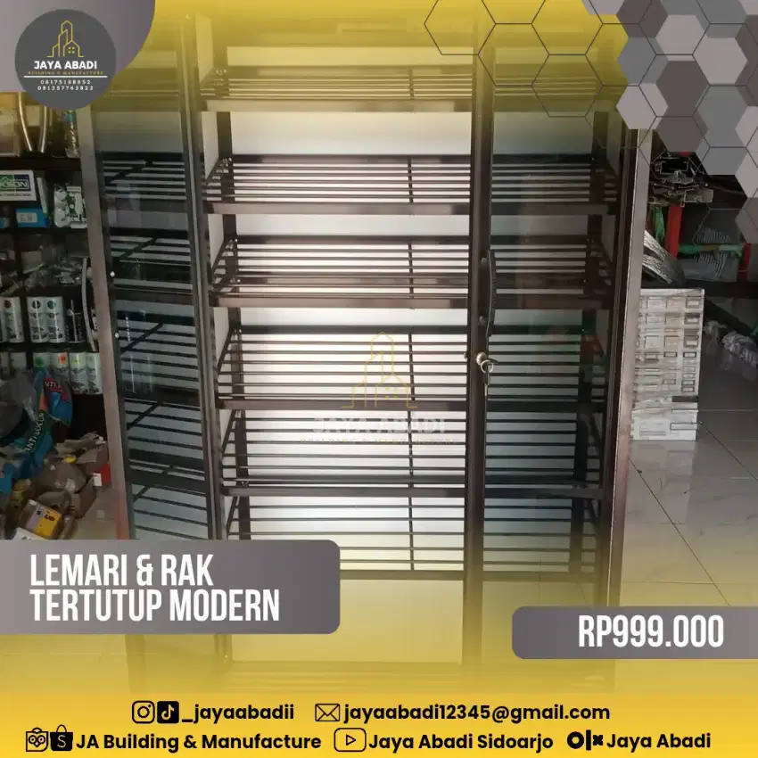 LEMARI DAN RAK SUSUN TERTUTUP
MINIMALIS DAN MODERN BEBAS KUSTOM