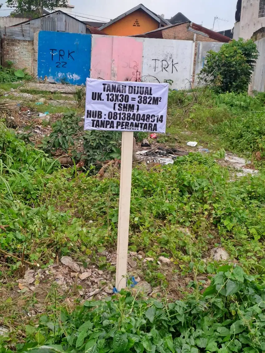 Dijual tanah 382 m2, Rp 12juta/meter, bisa nego