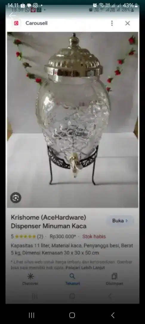 Dispenser air kaca