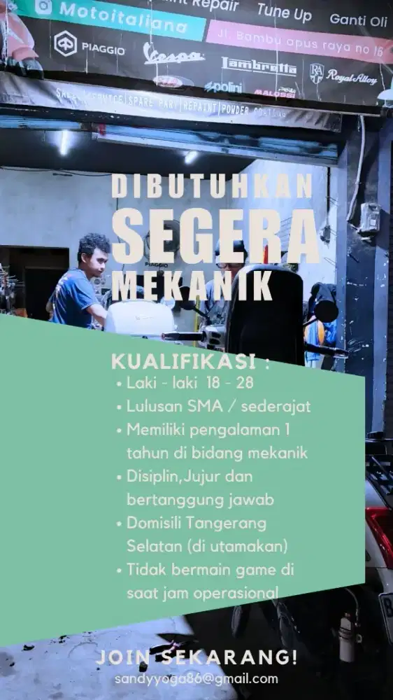 Lowongan Mekanik