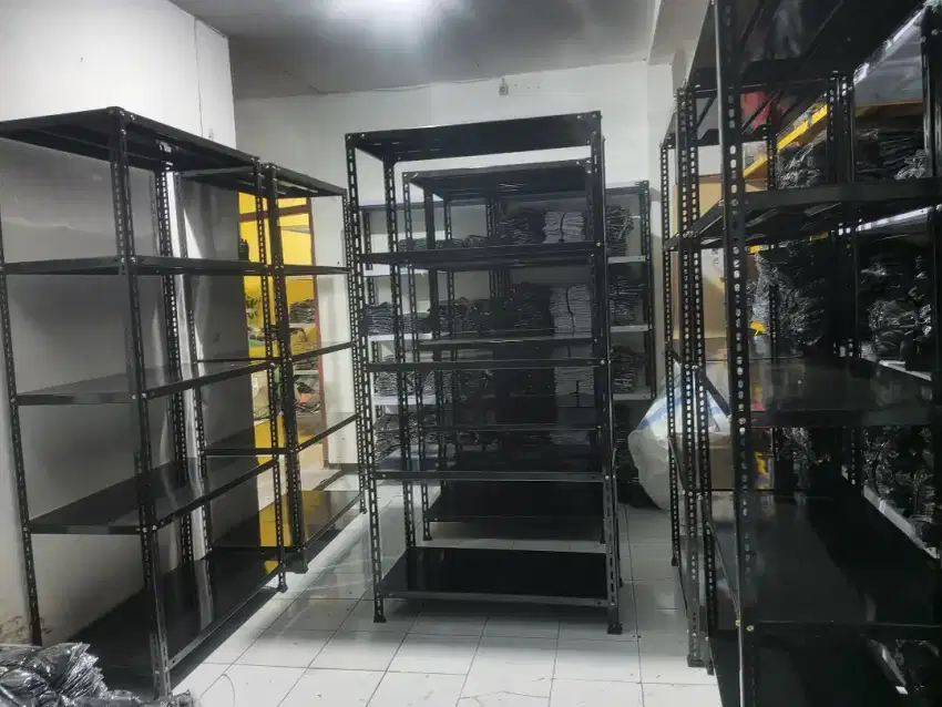 rak besi warna hitam siap kirim wilayah bandung