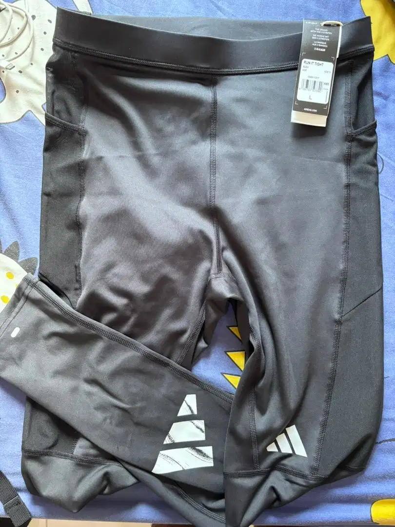 Compression Legging Lari Pria - Run IT Tight Adidas - L - Hitam