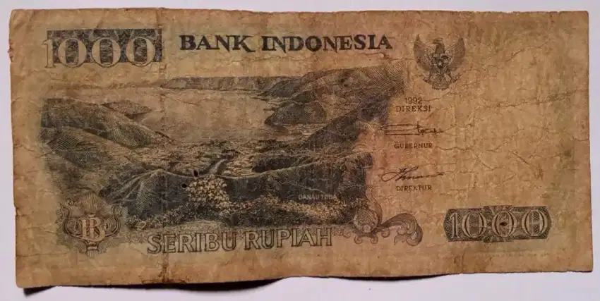 UANG KERTAS LAWAS 1000 RUPIAH EMISI TAHUN 1992
