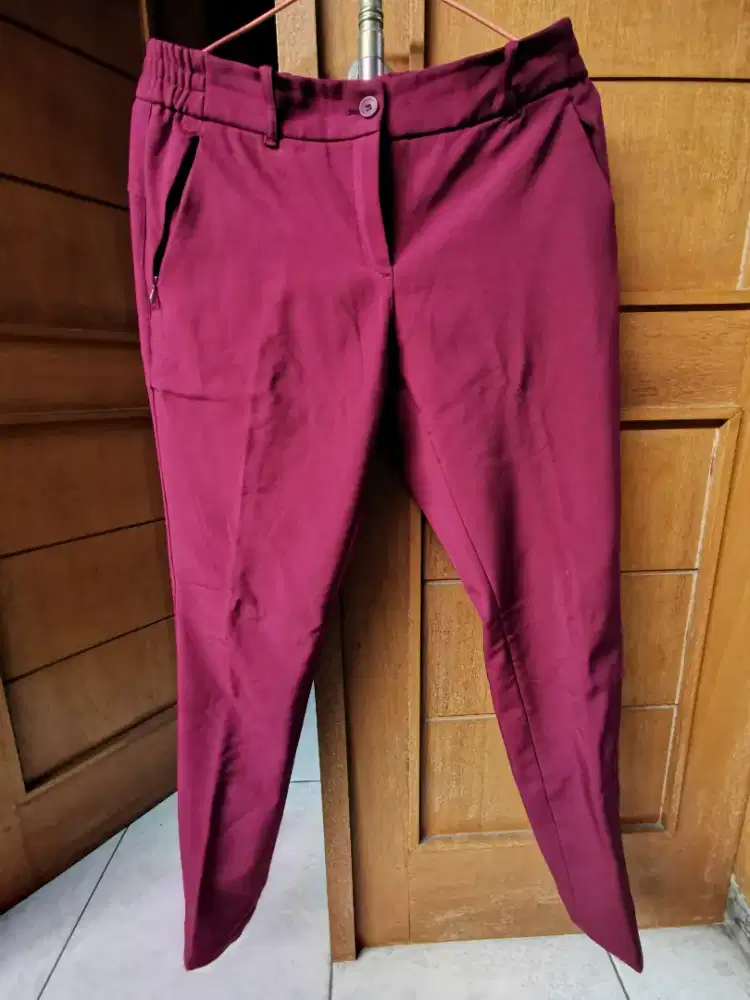 Celana chino maroon unisex