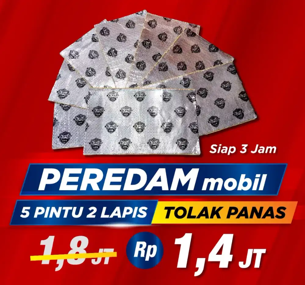 Mesin Kedap + Peredam aluminium foil tolak  panas + karet ringan