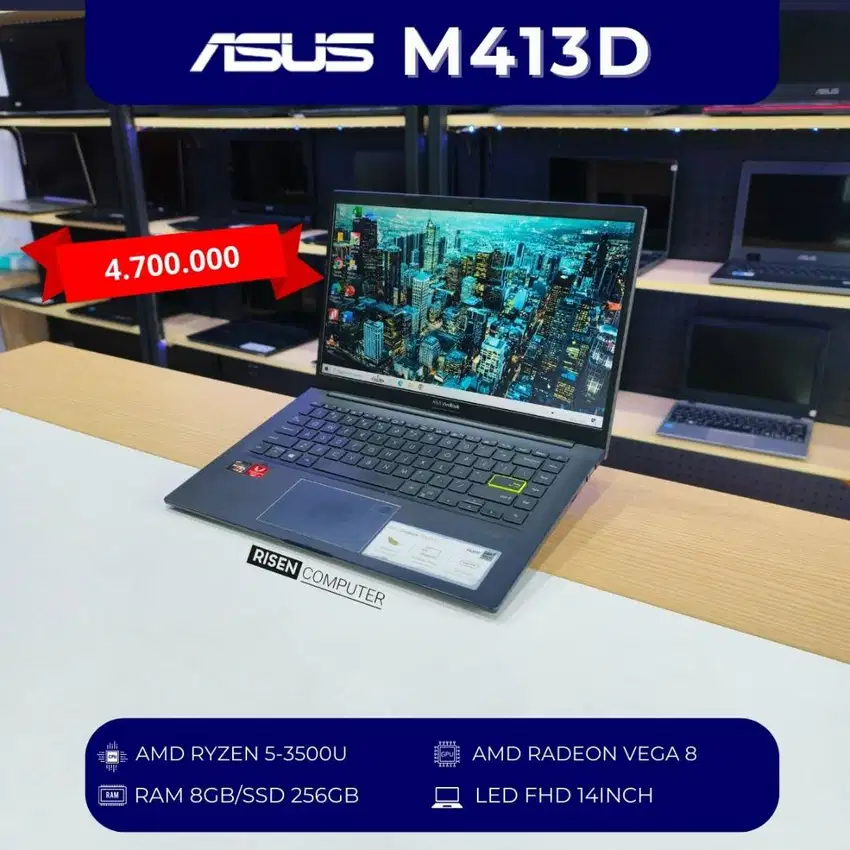Second LAPTOP ASUS M413D RAM 8GB SSD 256GB 14' Seken Bekas