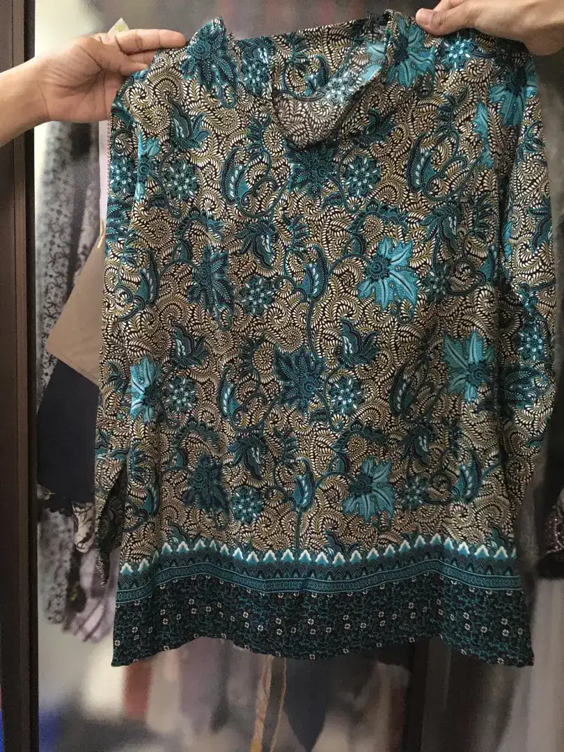 Baju batik hijau biru