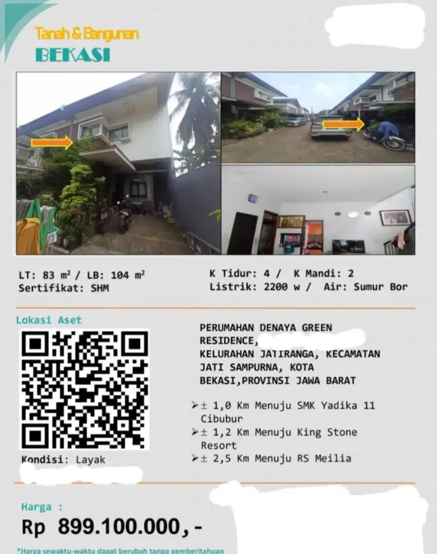 Dijual Rumah Denaya Green Residence