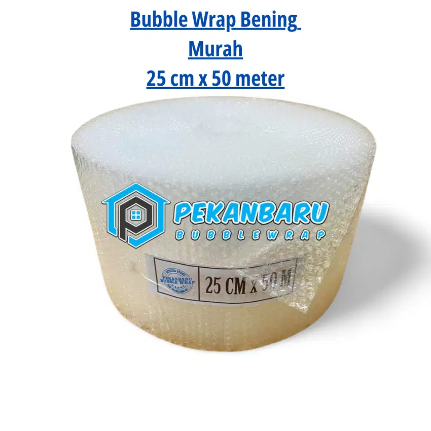 Bubble Wrap Bening & Hitam Ukuran 25cm x 50meter di Pekanbaru
