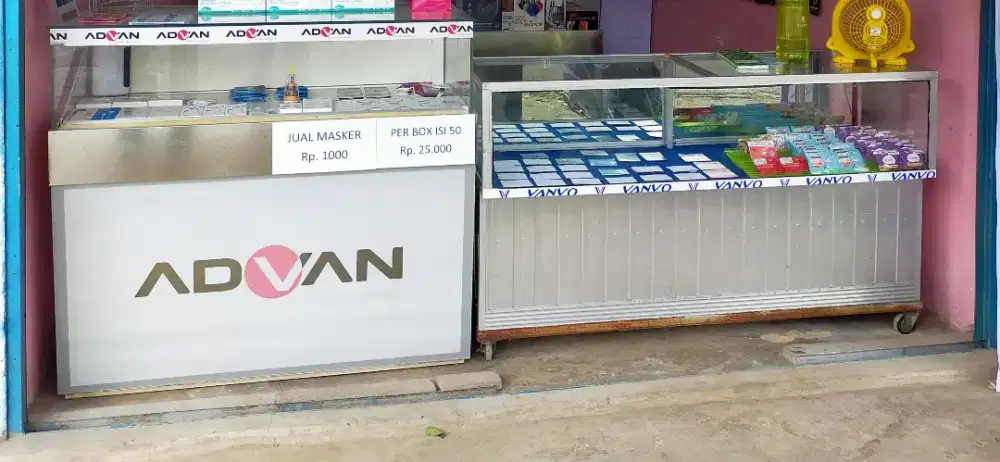 Jual etalase konter HP dan voucher