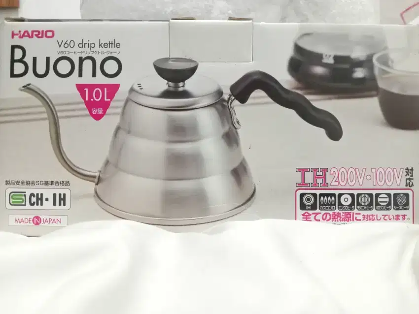 Baru - Hario V60 Kettle Buono Small VKB-100HSV + Gratis 2 Espresso Cup