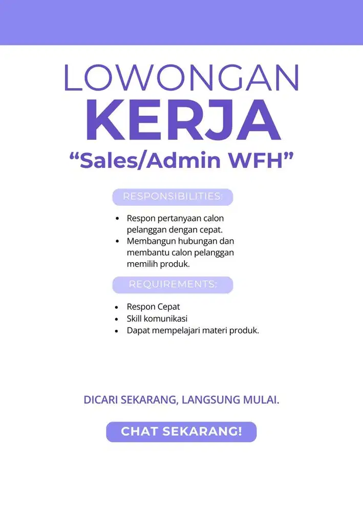 SALES/ADMIN WFH
