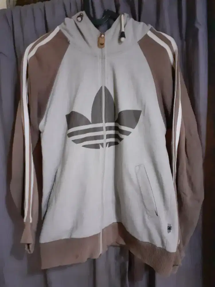 Jaket hoodie Adidas size L Unisex LD 100cm