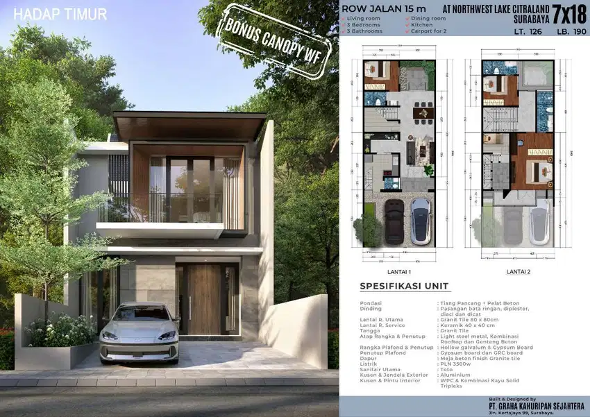 Rumah 100% Baru Raya Northwest Lake NF I no 68 Surabaya