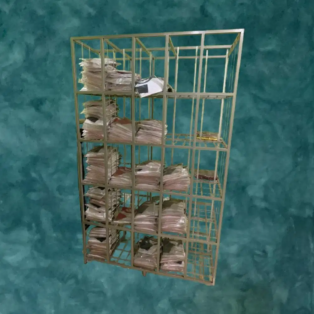 Rak Gudang Besi Hollow, Rak Stok Baju Baja, Rak Besi Siku, Rak Layer