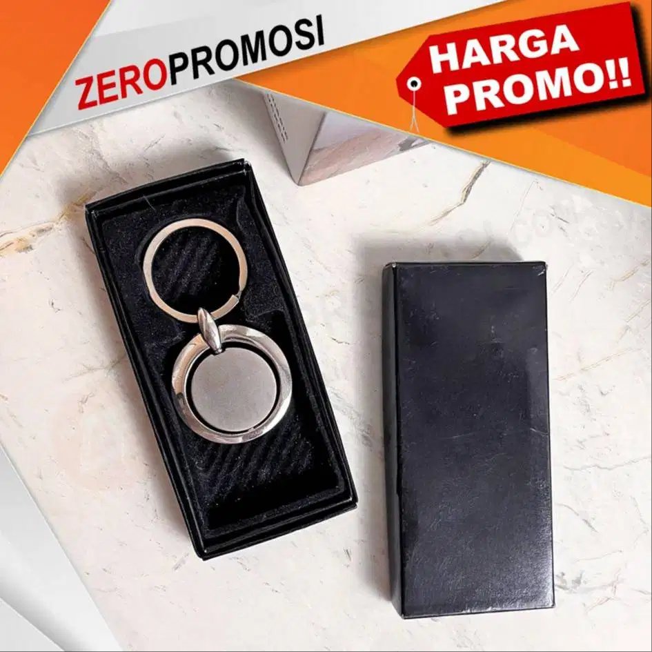 Souvenir Gantungan Kunci Stainless Bulat Putar custom logo