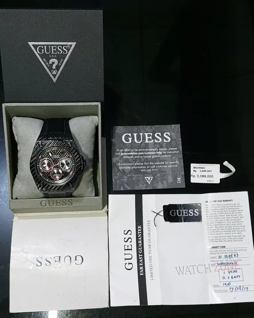 Guess type GUESS LEGACY W1048G2 Original lengkap dus manual book. ASLI