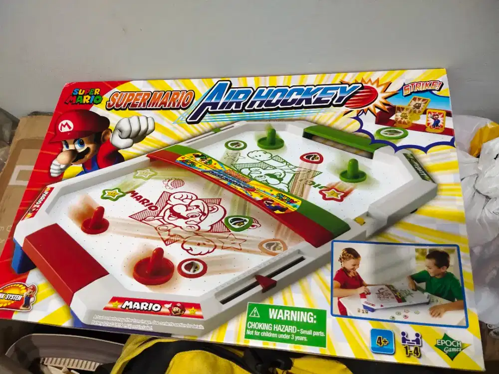 jual murah mainan anak balita air hockey super mario bross original