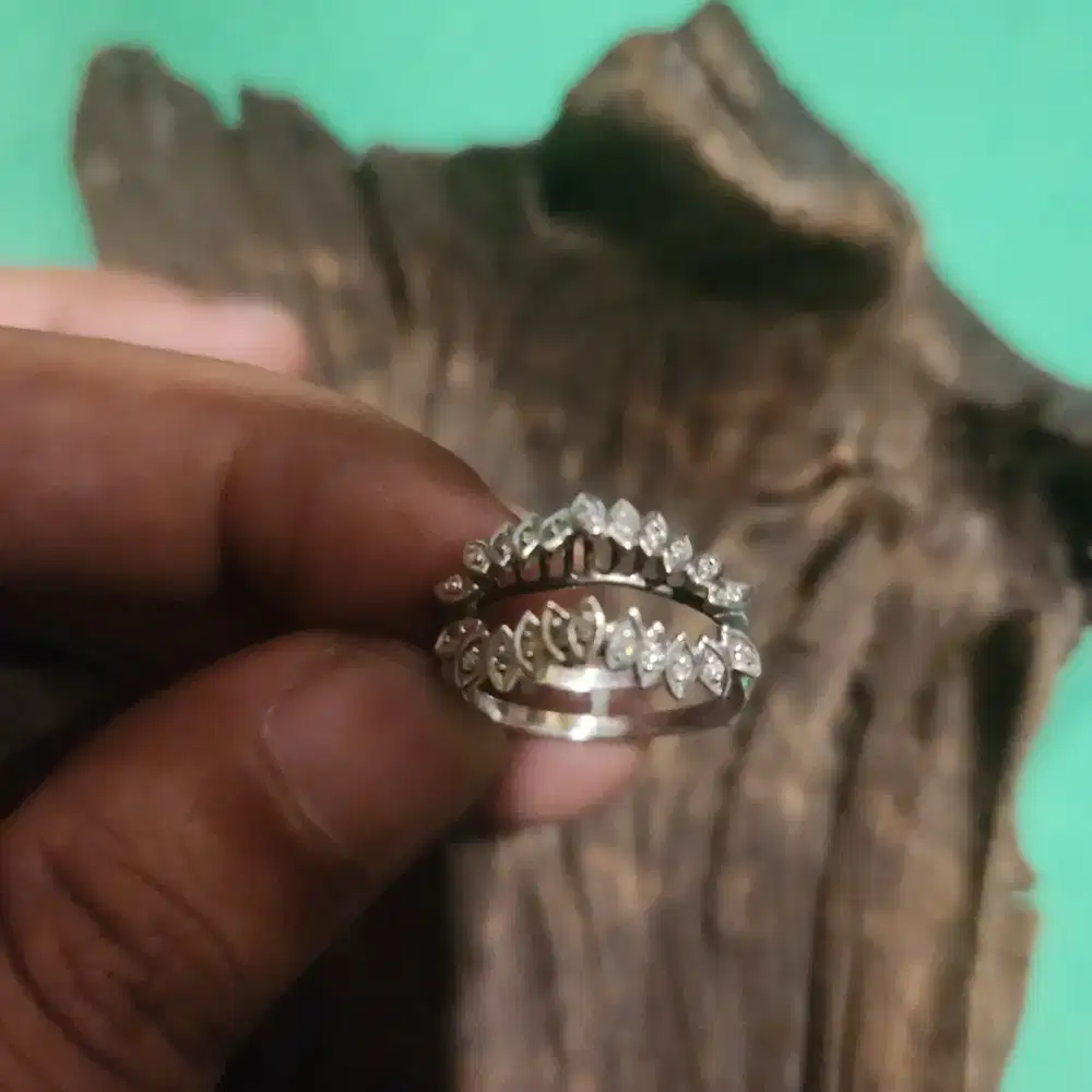 Cincin perak berlian wanita