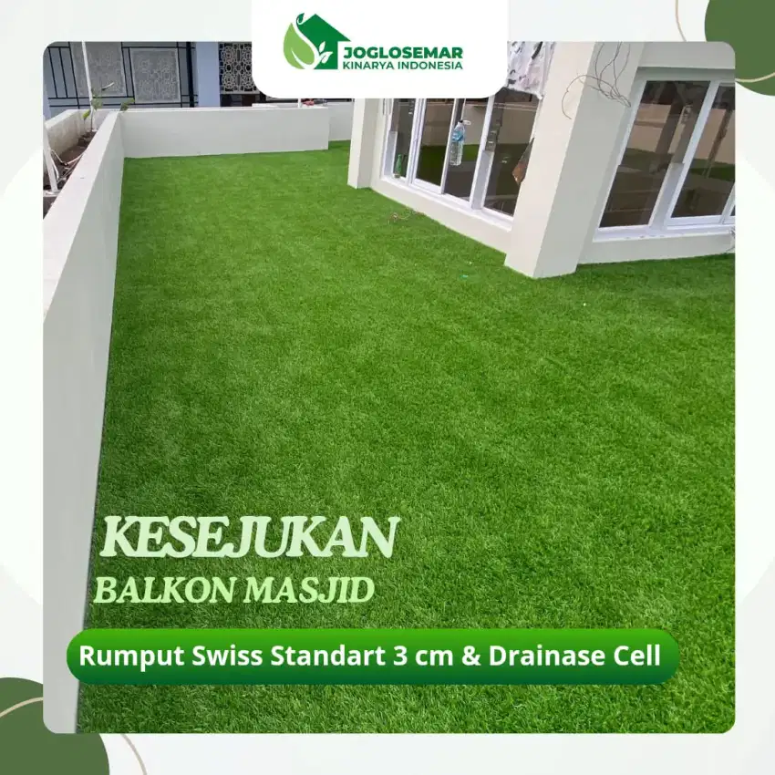Rumput sintetis Balkon/Rooftop Garansi Termurah