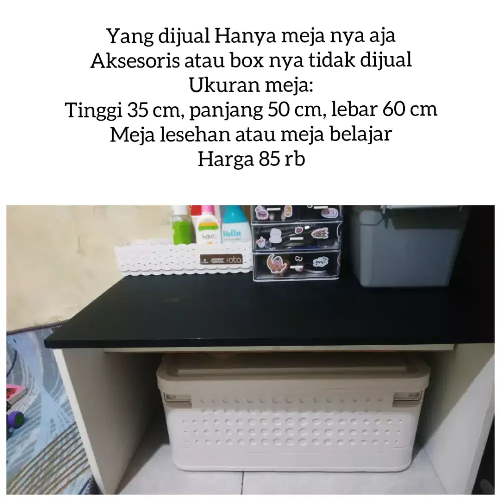 Preloved meja ada space di bawahnya